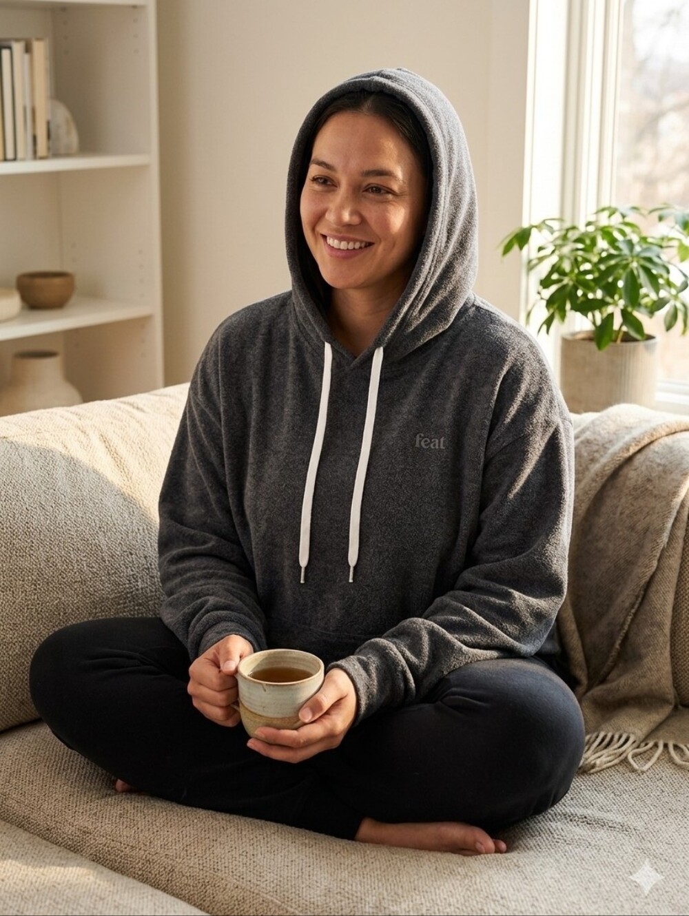 Feat BlanketBlend Size XXL,Hoodie Color Hazy Black Unisex Sweatshirt NWT